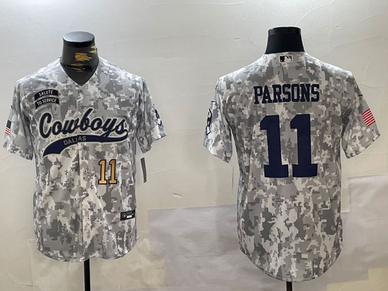 Men Dallas Cowboys #11 Parsons Nike Arctic Camo 2024 Salute to Service Limited NFL Jersey style 2->dallas cowboys->NFL Jersey